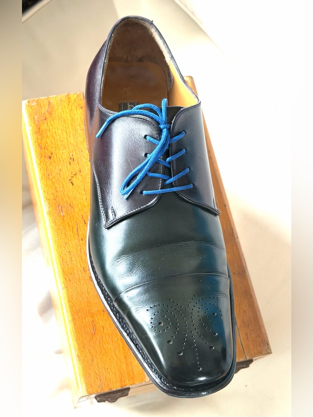 Salvatore Ferragamo Tramezza Made in Italy Custom Hand Patina Leather Derby 9 EE